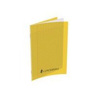 CONQUERANT Cahier Classique 17x22cm Grands Carreaux Seyès 192 Pages Agrafées Couverture Polypro Jaune - Image principale