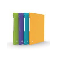 OXFORD Classeur Memphis A4 Dos 20mm 4 Anneaux Ronds Couverture Polypro Coloris Assortis - Image principale