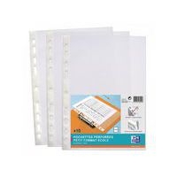 OXFORD Sachet de 10 Pochettes Perforées 17x22cm Polypro Lisse Epaisseur 6/100ème Incolore - Image principale