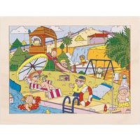 Lot de 4 puzzles 'Les loisirs' de 24 pièces en bois. - Image 4