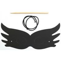 Lot 12 masques en cartes à gratter noir arc-en-ciel + 4 bâtonnets - Image 2