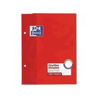 OXFORD Feuilles Simples 17x22cm Grands Carreaux Seyès 200 Pages Etui Carte Rouge - Image 2