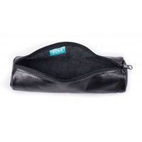 Elba Fourre-Tout Rond 6x21cm à Fermeture Eclair Cuir Ebène Noir - Image 2