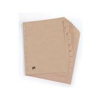 OXFORD Intercalaires Neutres Touareg A4 12 Positions Carte Recyclée Epaisseur 265g Beige Naturel - Image 2