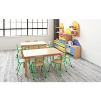 Table Classik carrée réglable T3 à T4 - piètement bois hêtre - Image 3