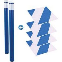 Kit piétons - poteaux lumineux bleus et dalles bleu/blanc - Image principale