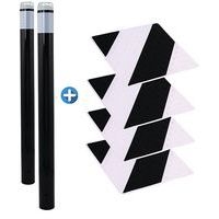 Kit piétons - poteaux lumineux noirs et dalles noir/blanc - Image principale