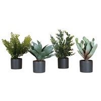 Lot de 4 pots cylindrique gris 4 plantes - Image principale