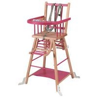 Chaise haute traditionnelle MARCEL transformable Hybride Fuschia - Image principale