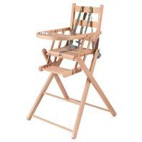 Chaise haute SARAH extra-pliante Vernis Naturel - Image principale