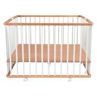 Parc pliant carré GABY (plancher réglable et roulettes) Hybride Blanc - Image 2