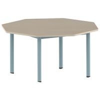 Table Carélie octogonale Ø 120 cm mobile 4 pieds stratifié Mobidecor - Image principale