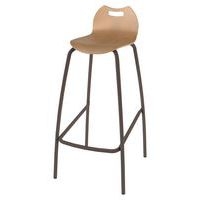 Tabouret 4 pieds hauteur 80 cm coque Bandana bois naturel Mobidecor - Image principale