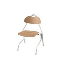 Chaise Tempo AST coque bois naturel piètement alu Mobidecor - Image 6