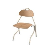 Chaise Tempo AST coque bois naturel piètement alu Mobidecor - Image 3
