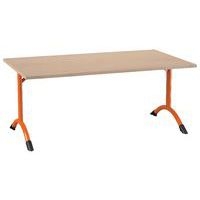 Table Sara rectangulaire 140 x 80 cm fixe dégagement latéral stratifié - Image 2