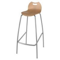 Tabouret 4 pieds hauteur 80 cm coque Bandana bois naturel Mobidecor - Image 4