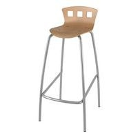 Tabouret 4 pieds hauteur 80 cm coque Caro bois naturel Mobidecor - Image 4