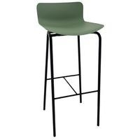 Tabouret haut Popp coque amande - piètement noir - Image principale