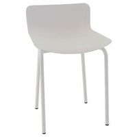 Tabouret bas Popp coque blanche - piètement blanc - Image principale
