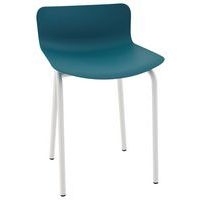 Tabouret bas Popp coque turquoise - piètement blanc - Image principale
