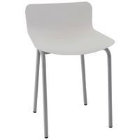 Tabouret bas Popp coque blanche - piètement gris - Image principale
