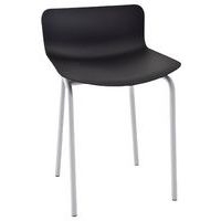 Tabouret bas Popp coque noire - piètement gris - Image principale
