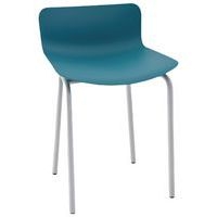 Tabouret bas Popp coque turquoise - piètement gris - Image principale