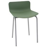 Tabouret bas Popp coque amande - piètement gris - Image principale