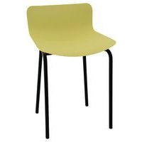 Tabouret bas Popp coque citron - piètement noir - Image principale