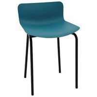 Tabouret bas Popp coque turquoise - piètement noir - Image principale
