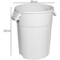 Conteneur rond agréé alimentaire 85 L Blanc - Image 4