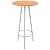 Mange debout Ø 60 cm hauteur 110 cm stratifié orange/alu 9006 - Image principale