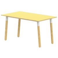 Table 4 pieds inclinés métal/bois 80 x 80 cm stratifié ABS - Image principale