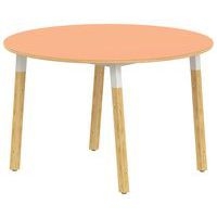 Table 4 pieds inclinés métal/bois ronde Ø 120 cm stratifié ABS - Image principale