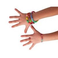 Bocal 200g perles plastique rondes 8mm à pois argenté scintillantes - Image 3