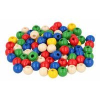 Sachet 95 perles bois rondes multicolores 10 mm - Image 2