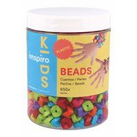 Bocal 650 (environ) perles à emboîter plastique multicolores. - Image 2