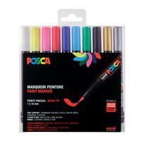 Set de 10 marqueurs POSCA pointe pinceau – Couleurs basiques - Image principale