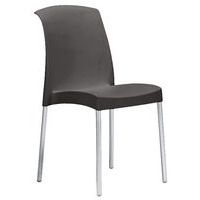 Lot de 6 chaises Jenny 4 pieds anthracite/alu - Image principale