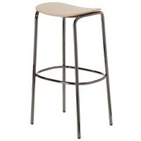 Tabouret Trick hauteur 75 cm bois chêne naturel - nickel - Image principale