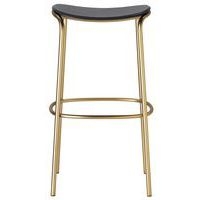 Tabouret Trick hauteur 75 cm bois chêne noir - doré - Image principale
