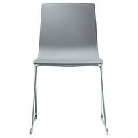 Lot de 2 chaises Alice piètement luge - gris clair/chromé - Image principale