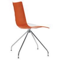 Lot de 2 chaises Zebra blanc/orange - pied pivotant chromé - Image principale