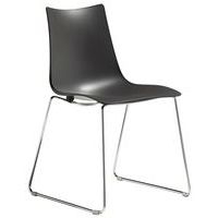 Lot de 2 chaises Zebra anthracite - pied traîneau chromé - Image principale