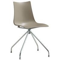 Lot de 2 chaises Zebra taupe - pied pivotant chromé - Image principale