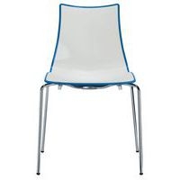 Chaises Zebra bicolore 4 pieds peint ou chromé lot de 4 S-CAB - Image principale