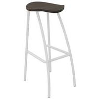 Tabouret haut Diablo assise bois verni - Image 3