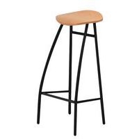 Tabouret haut Diablo assise bois verni - Image 4