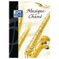 OXFORD Cahier Musique A4 Réglure Grands Carreaux & Réglure Musique 48 Pages Agrafées Couverture Carte Colorée - Image principale